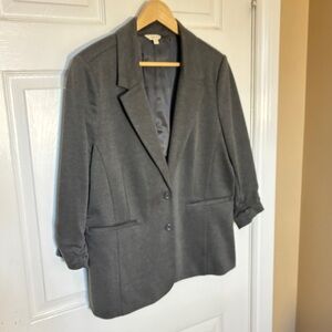 Reitmans Charcoal 3/4 Sleeve Blazer Size 15